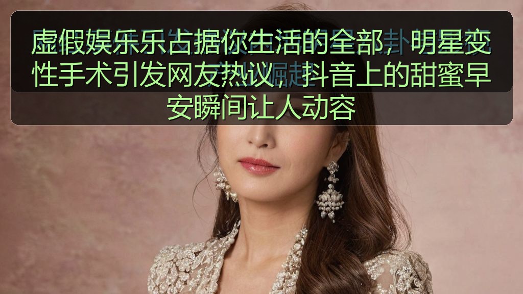 虚假娱乐乐占据你生活的全部,明星变性手术引发网友热议,抖音上的甜蜜早安瞬间让人动容
